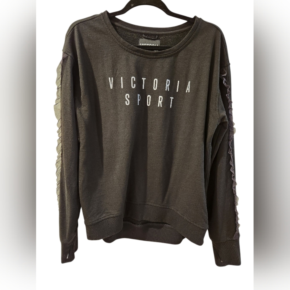Victoria's Secret Victoria Sport Crew Neck Ruffle Sleeve Sweater